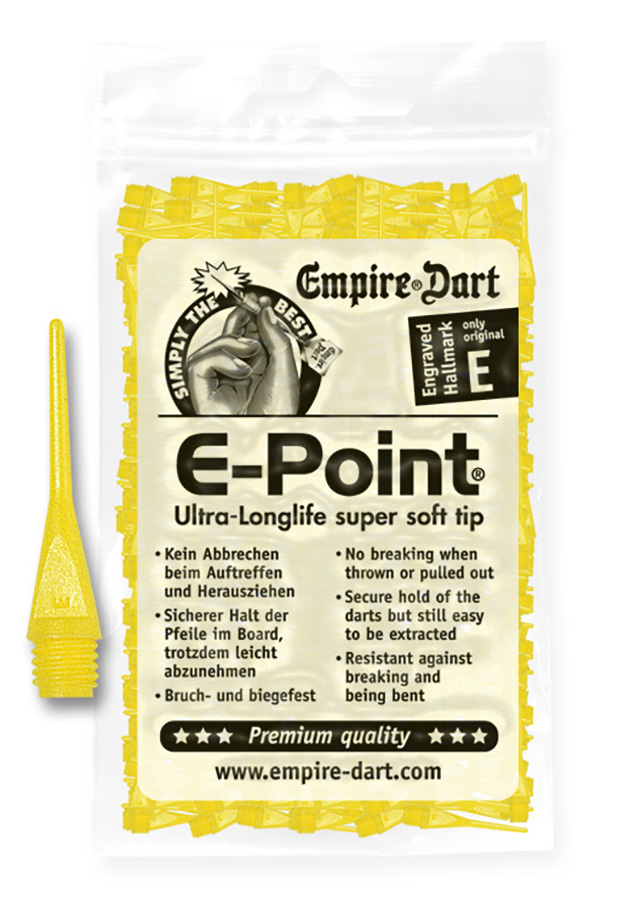 Empire Dart Softdartspitzen - E-Point - 1/4" - lang - gelb - 500 Stück
