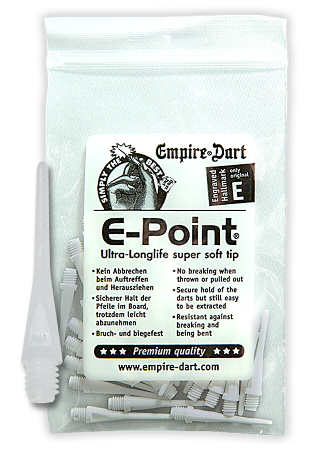 Empire Dart Softdartspitzen - E-Point - 2BA - lang - weiss - 30 Stück