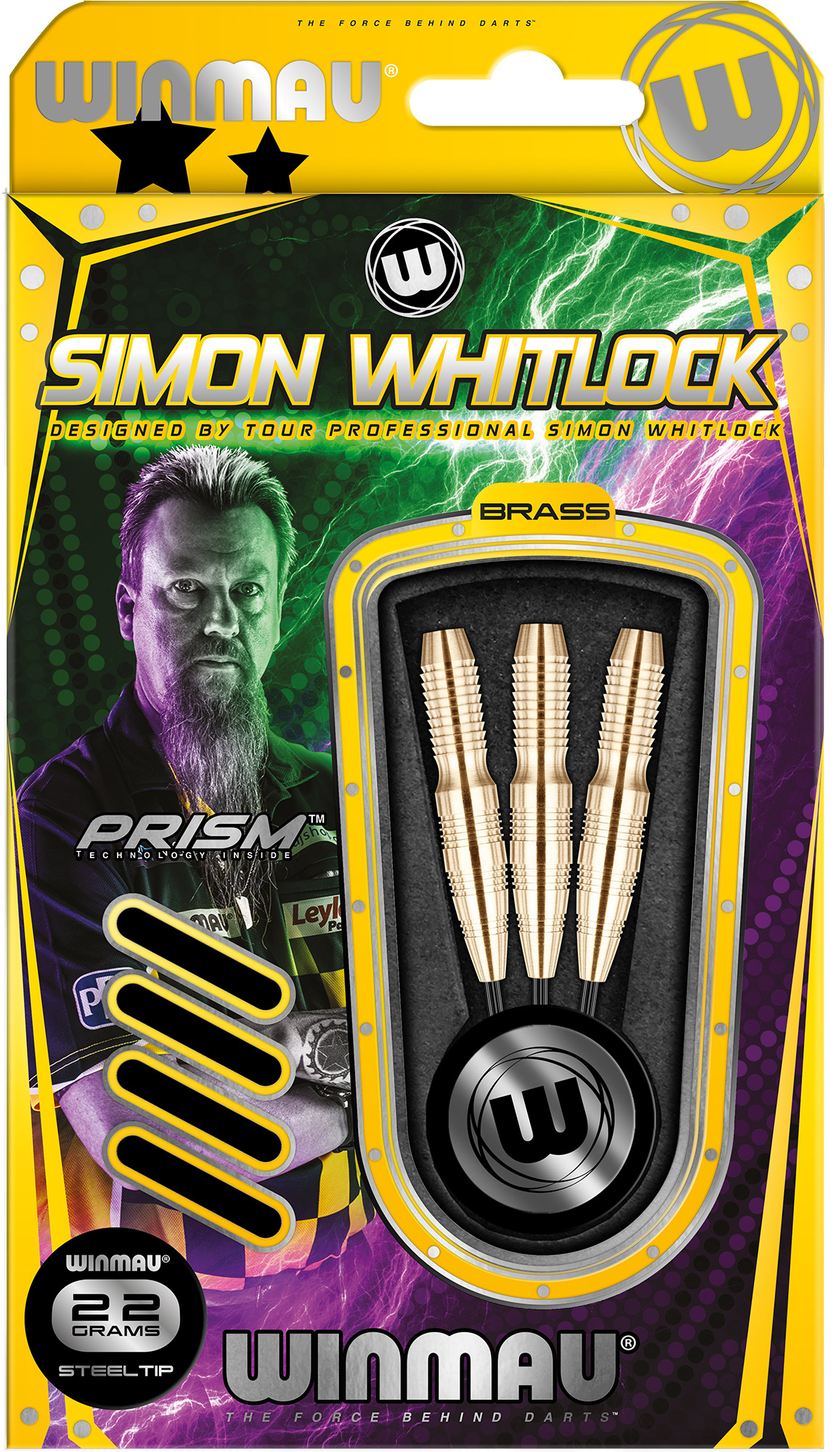 Winmau Steeldart-Set Simon Whitlock brass - 1224 - 22 gramm