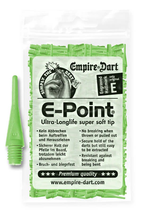 Empire Dart Softdartspitzen - E-Point - 2BA - kurz - neongrün - 500 Stück