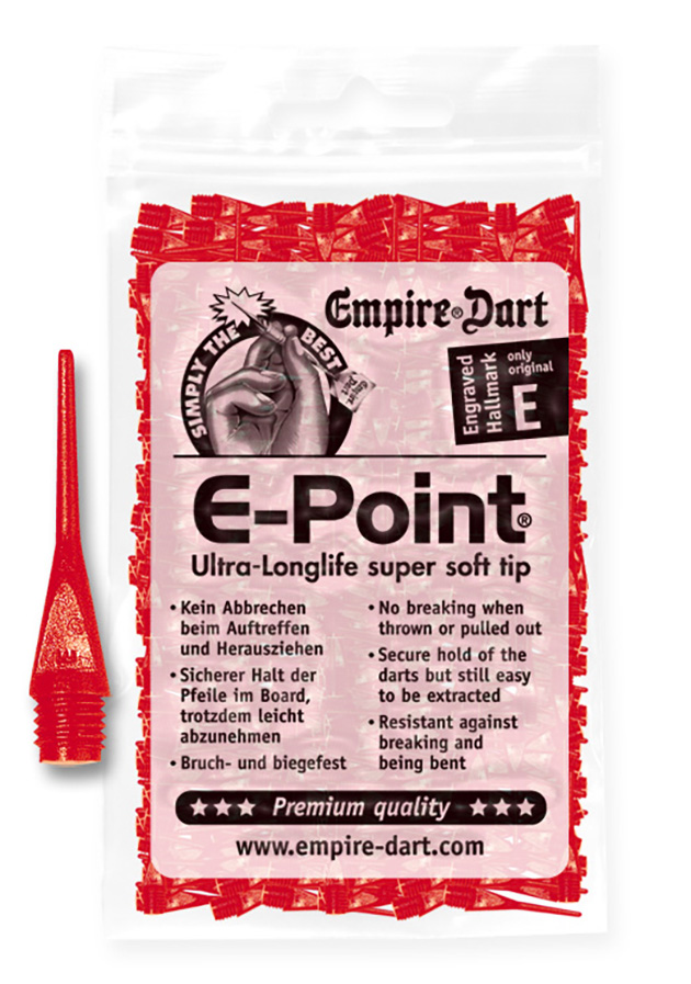 Empire Dart Softdartspitzen - E-Point - 1/4" - lang - rot - 500 Stück